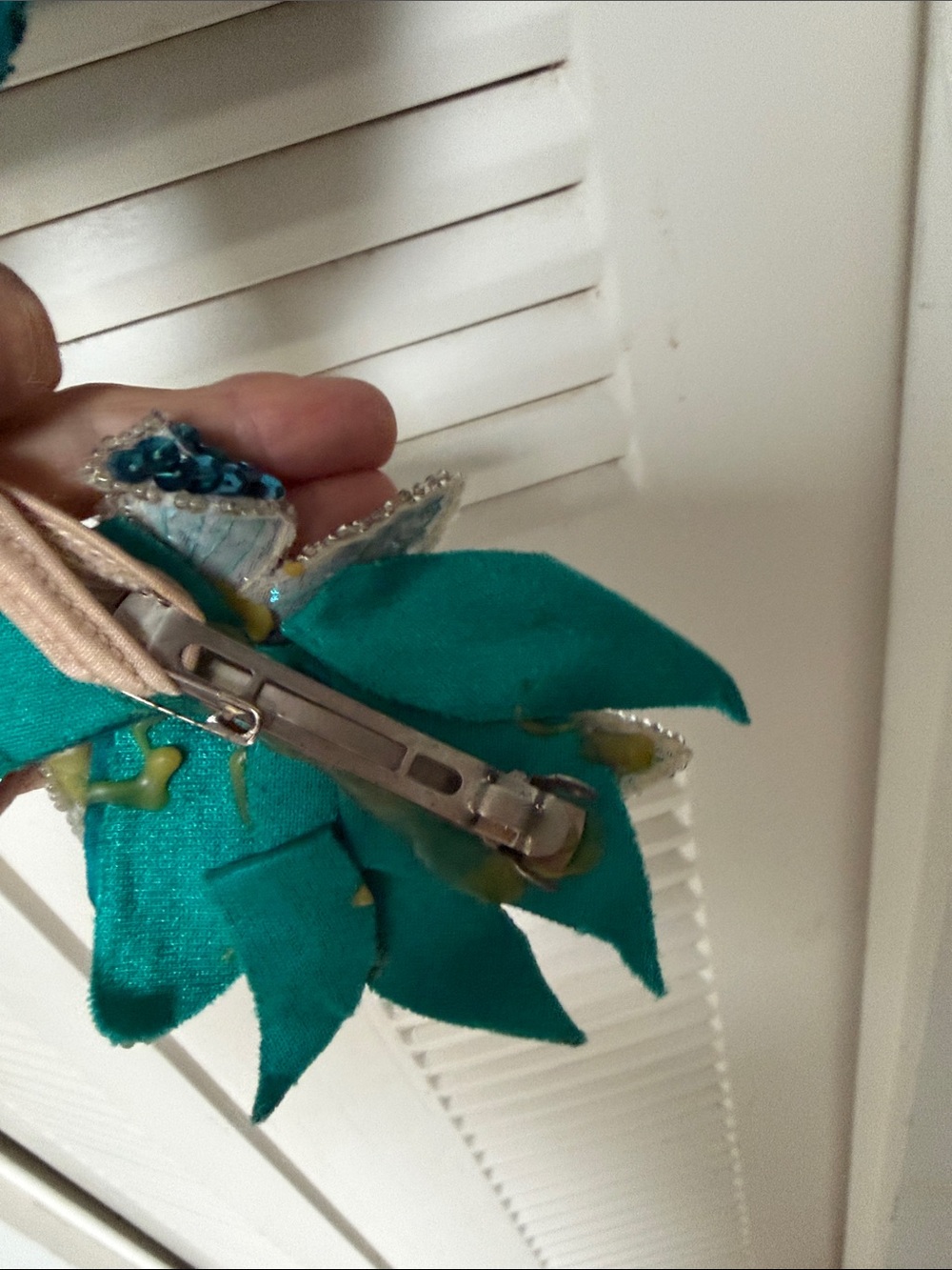Show Off Teal Performance Dress with Silver Sequin Embellishment - Picture 3 of 7